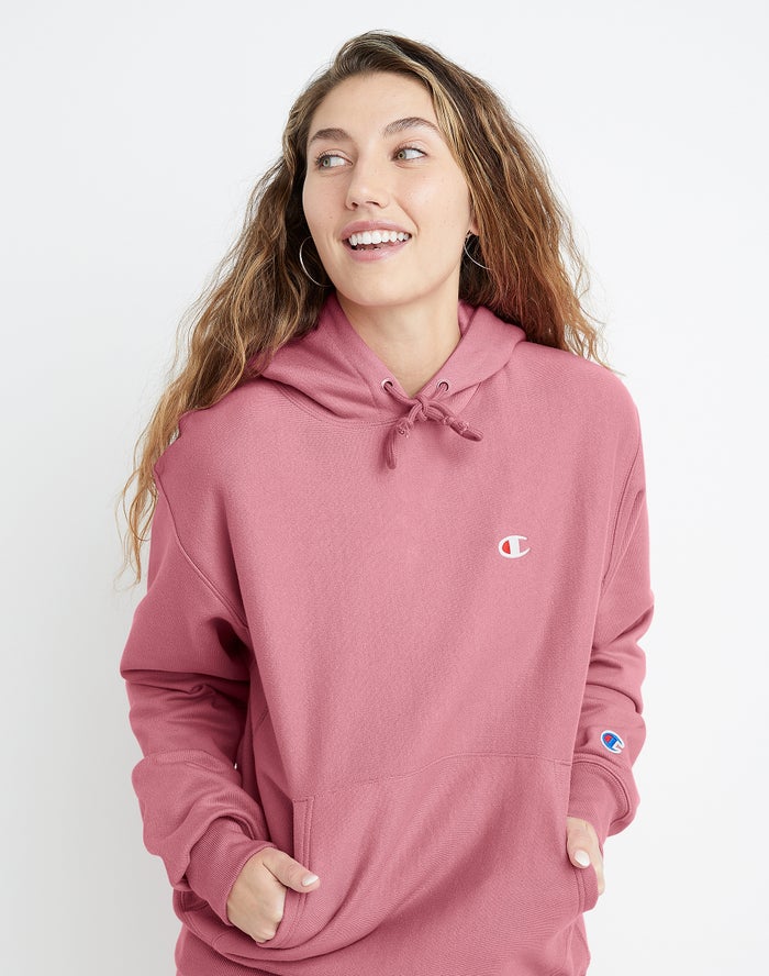 Champion Womens Hoodie NZ - Reverse Weave Boyfriend Pink ( 2674-AIYQT )